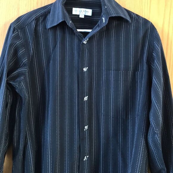 Linea Dome black/ white stitch stripe button shirt - Picture 5 of 8